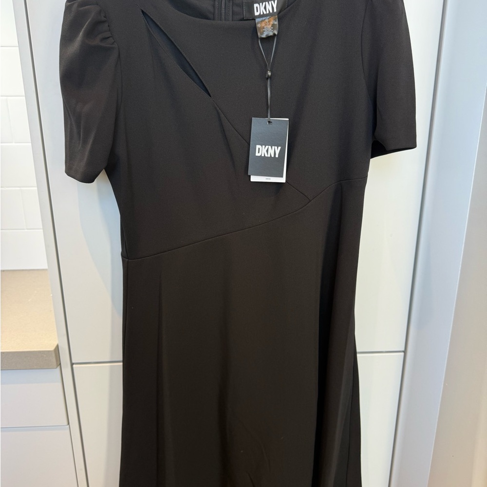 DKNY Elegant Black Long Sleeve Dress